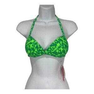 SO Womens Halter Bikini Top Green Size XS Swimwear Authentic American Heritage